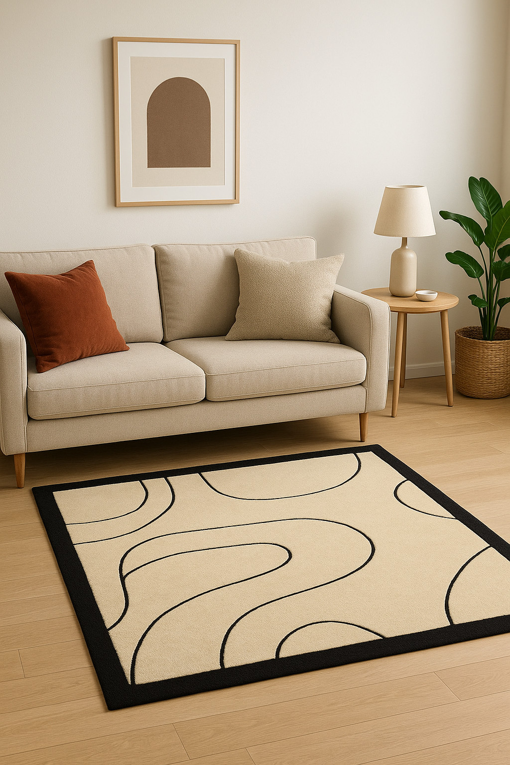 Handmade Modern Abstract Rug | Custom Size & Color | Viscose & NZ Wool Carpet gallery