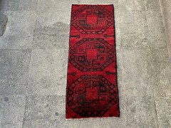 1’7” x 3’11” Vintage Natural Rug Village Rug Handmade Carpet.SKU:AB613