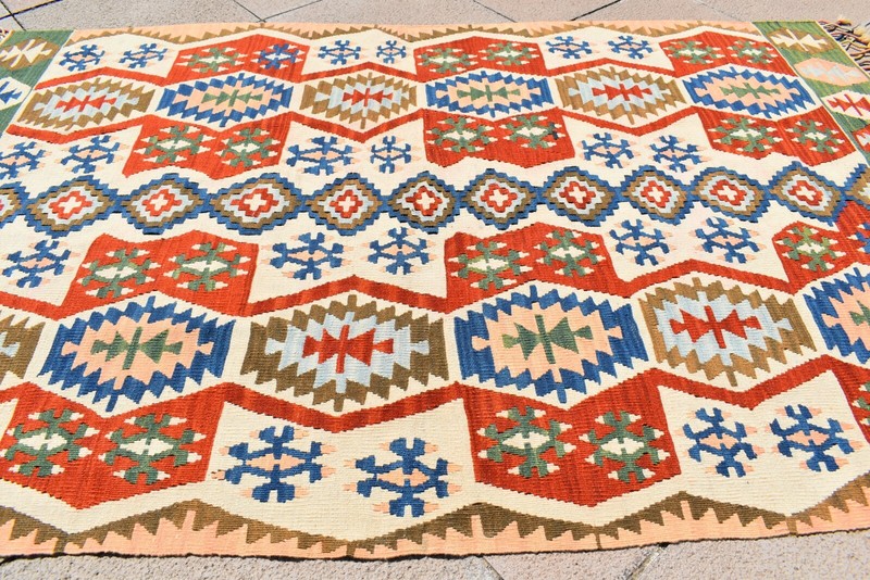 Turkish Konya Kilim 43'' x 69'' Anatolian Fine Quality Kilim Hand Woven Kilim gallery