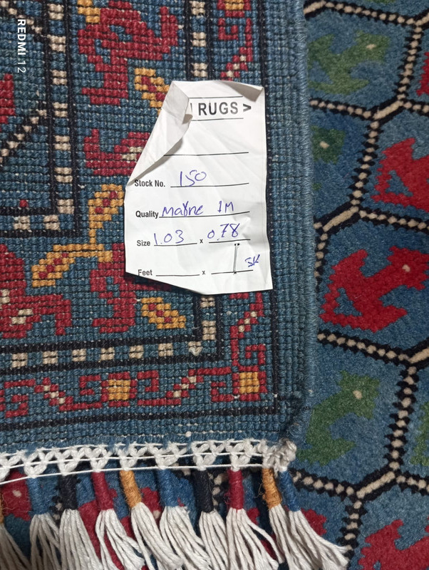 Vintage Afghani Rug - Traditional Geometric Pattern, Handwoven 1.03 x 0.78 m, Tr gallery