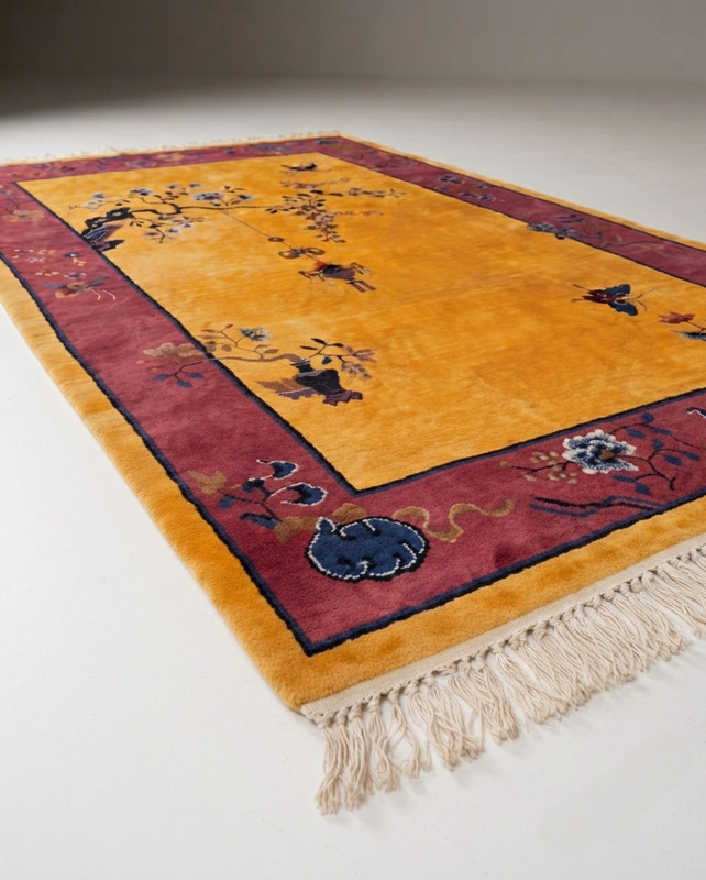 Handmade Chinese Art Deco Rug Wool Oriental Area Rug Vintage Luxury gallery