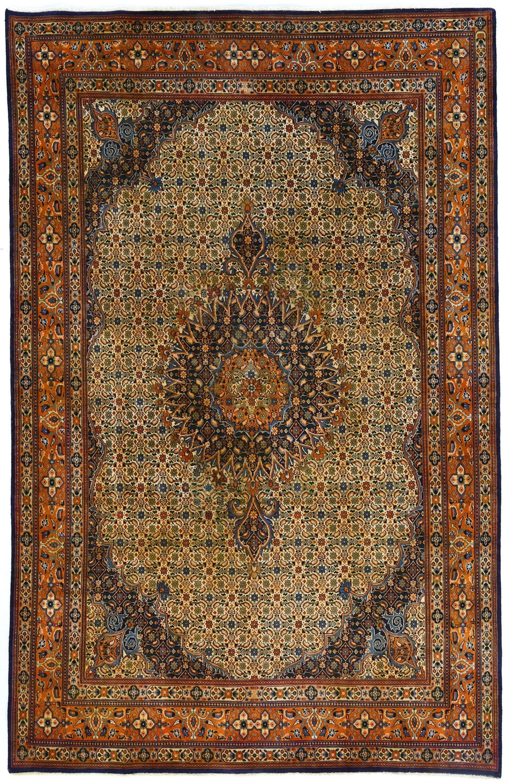 Vintage Oriental Rug Cream Traditional Floral Carpet Living Room Décor 6’5X10 ft gallery