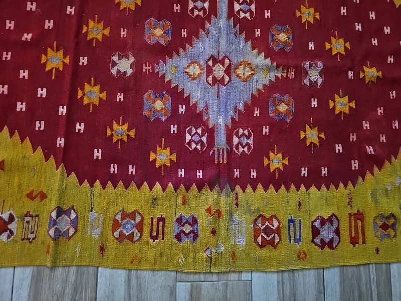 Antique Genuine Kilim Wool Rug 4 Ft. 3 Inches x 6 Ft. 10 Inches Hand Woven gallery