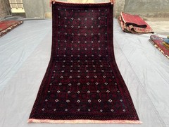 3’1 x 6 ft Vintage Afghan Baluchi Area Rug Hand Knotted Tribal Wool Art Carpet