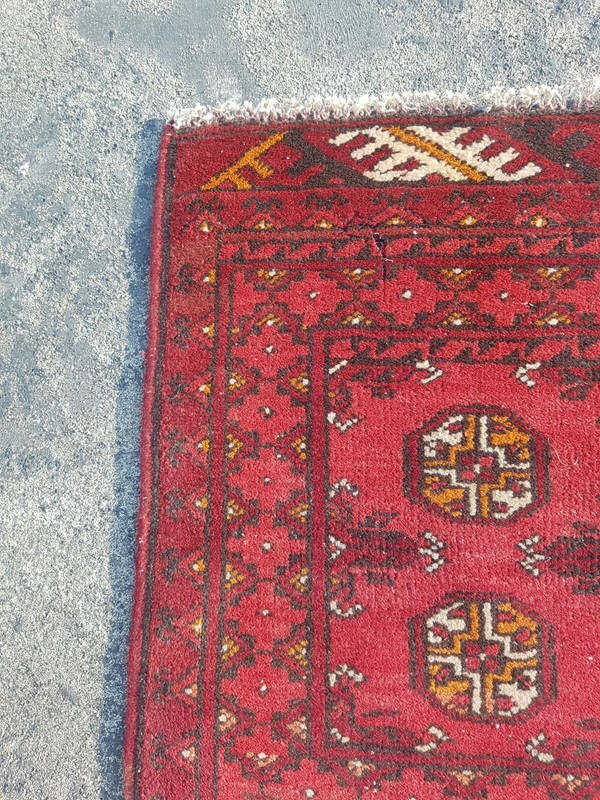 Vintage Hand Made Traditional Rug Oriental Wool Multicolor Carpet 65x52 cm gallery