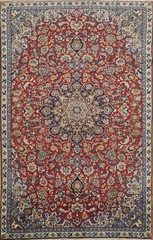 Craftsmanship Red Area Rug 7×10 Hand-knotted Wool Floral Vintage for Living Room