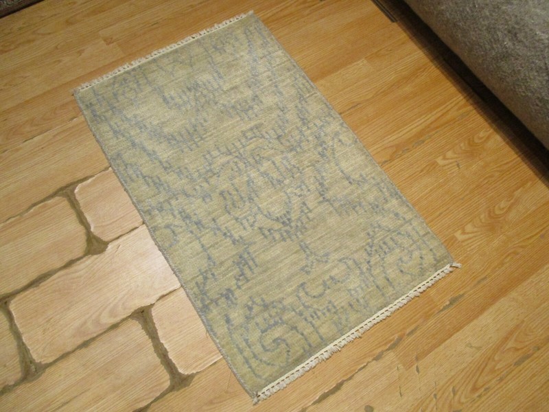 2x3 Modern Agra ABC Collection Handmade-knotted Wool Rug #38 gallery