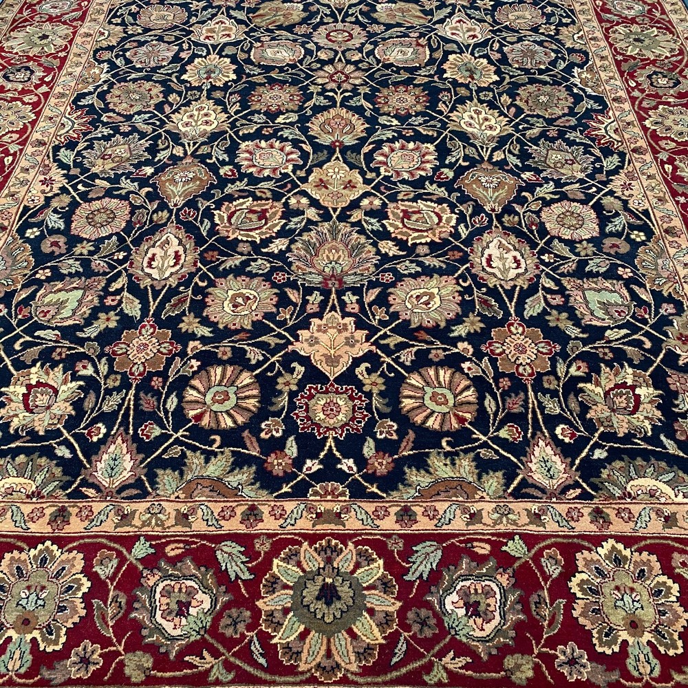 New Fine Quality Floral Oriental Rug Handmade in India, Thick Soft Pile, 9x12