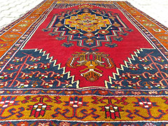 Exquisite Antique Multi-Colored Wool Pile Bohemian Area Rug 4’4″×8’10”