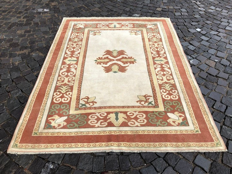 VINTAGE LARGE RUG, HANDMADE WOOL RUG, BOHEMIAN RUG, CARPET | 5,5 x 7,3 ft gallery