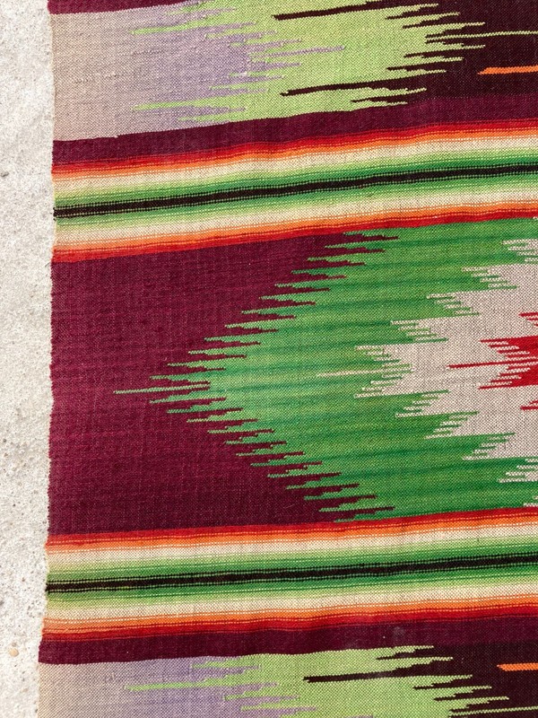 Vintage Handmade Traditional Chimayo Sarape Kilim Floor Rug Carpet 190x141 cm gallery