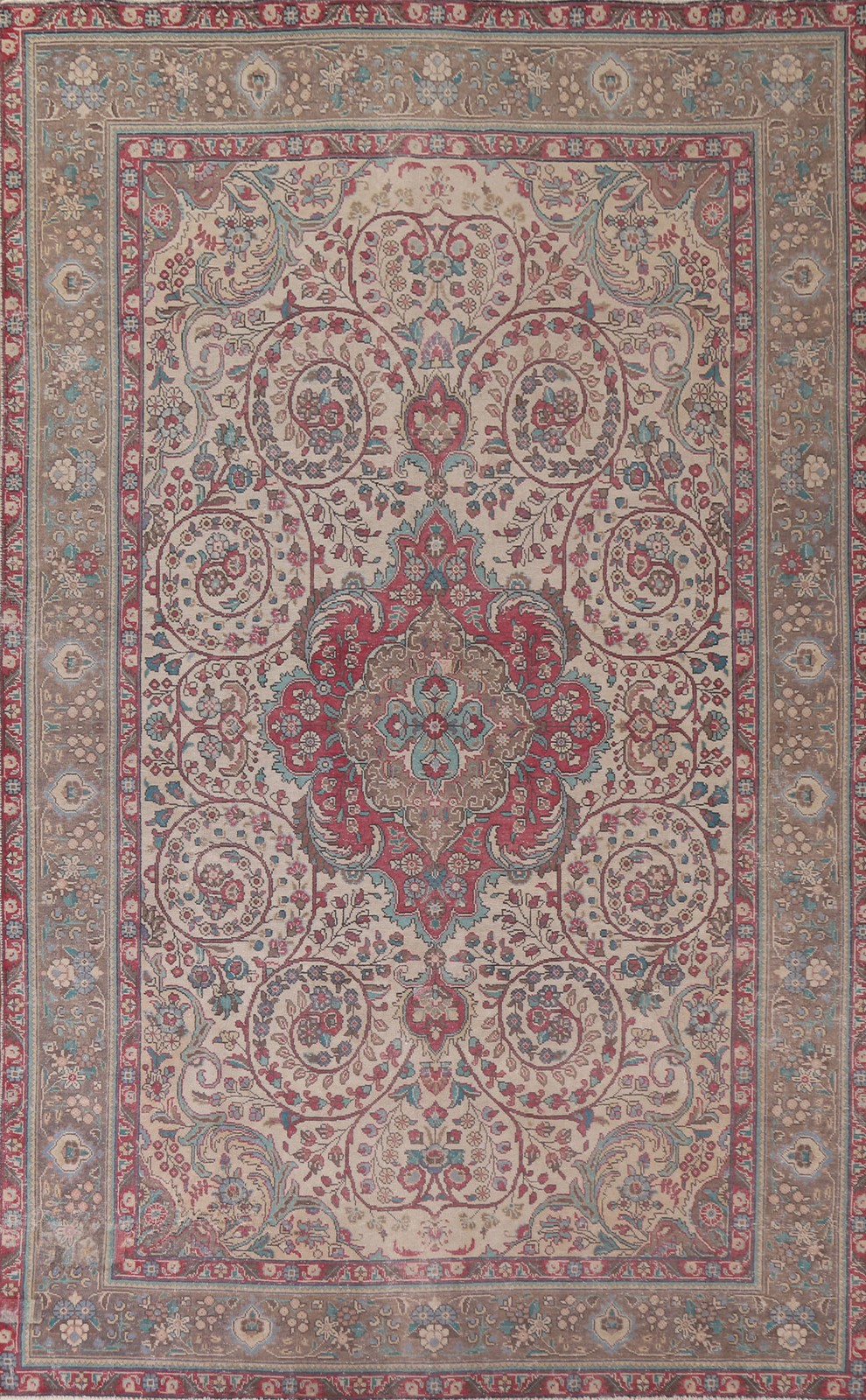 Vintage Floral Area Rug 6x10 Handmade Traditional Vintage Carpet for Living Room gallery
