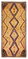 Vintage 3’11” x 8’6″ Traditional Hand Knotted Vegetable Dye Wool Area Rug