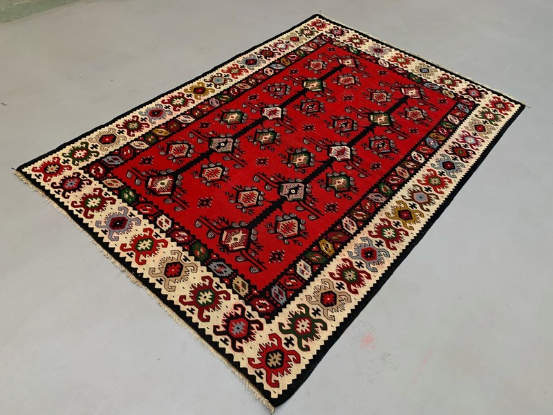 Vintage Kilim, Serbian Pirot Kelim Rug shabby wool 210x144 cm large gallery