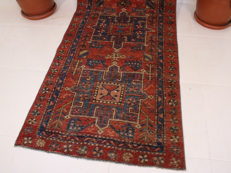 3x10 Red Wool Runner Rug, Hallway Oriental Rug, Neutral Wool Rug, 2.6x9.8 Ft gallery