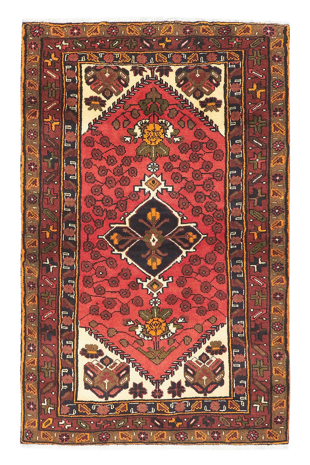 Vintage 3'2" x 5'0" Traditional Hand Knotted Vegetable Dye Wool Area Rug gallery