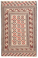 Vintage Hand Woven Area Rug 3’11” x 6’0″ Traditional Wool Oriental Carpet
