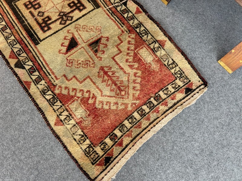 Runner Vintage Rug | Turkish Hand-Knotted Wool Tribal Geometric Accent 2.7x4.9 gallery