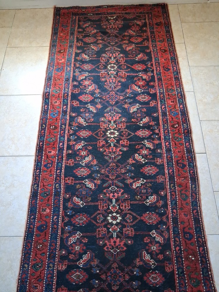 Vintage Hamadan Runner, 3' X 10 ', Good Condition