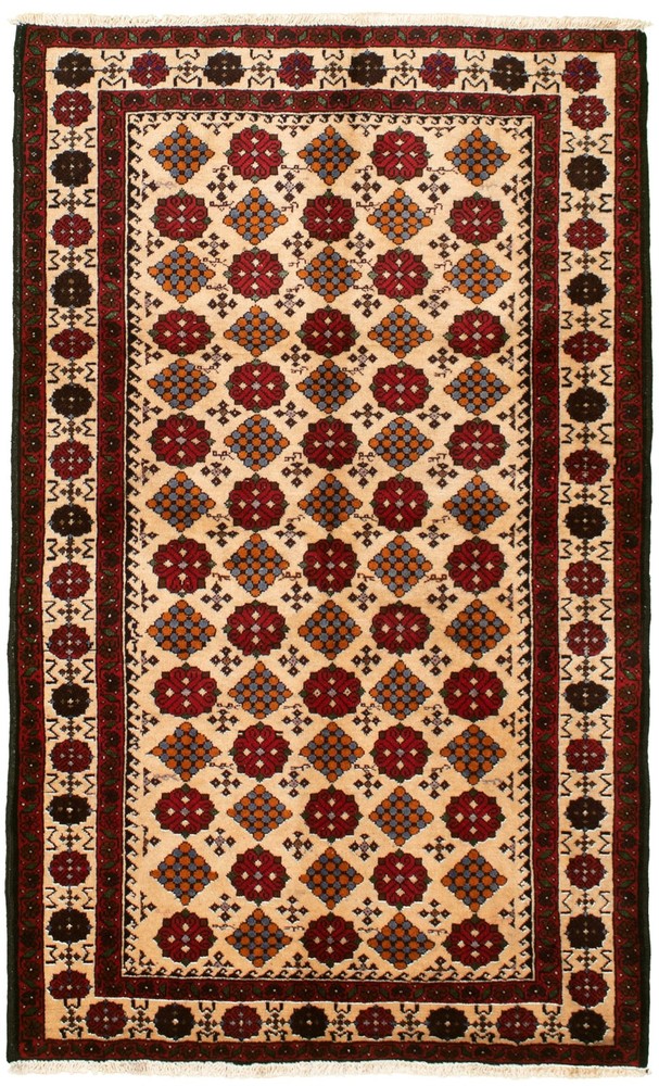 Vintage 3'5" x 6'0" Traditional Hand Knotted Vegetable Dye Wool Area Rug