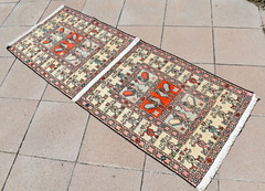 Turkish Soumak Rug 28” x 75” Animal Figure Soumak Rug Hallway Corridor Kilim
