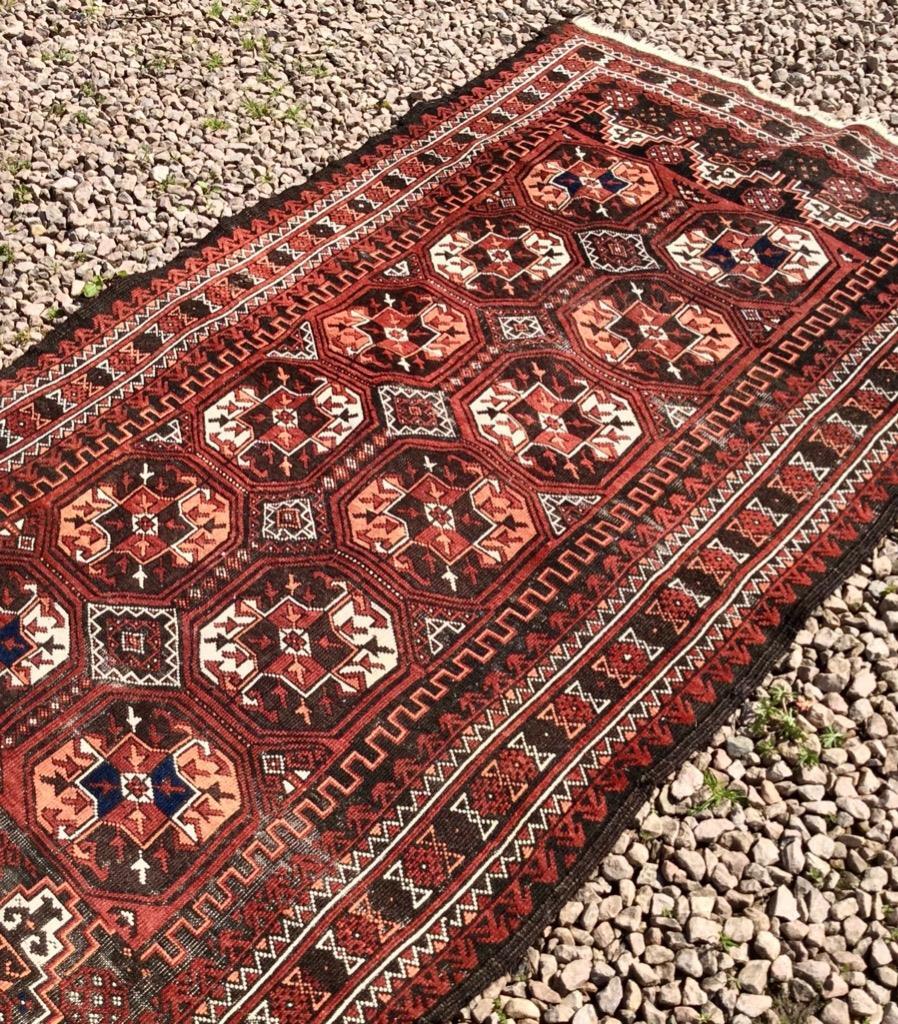Genuine ANTIQUE TEKKE RUG Circa 1920's HAND MADE Middle Eastern gallery