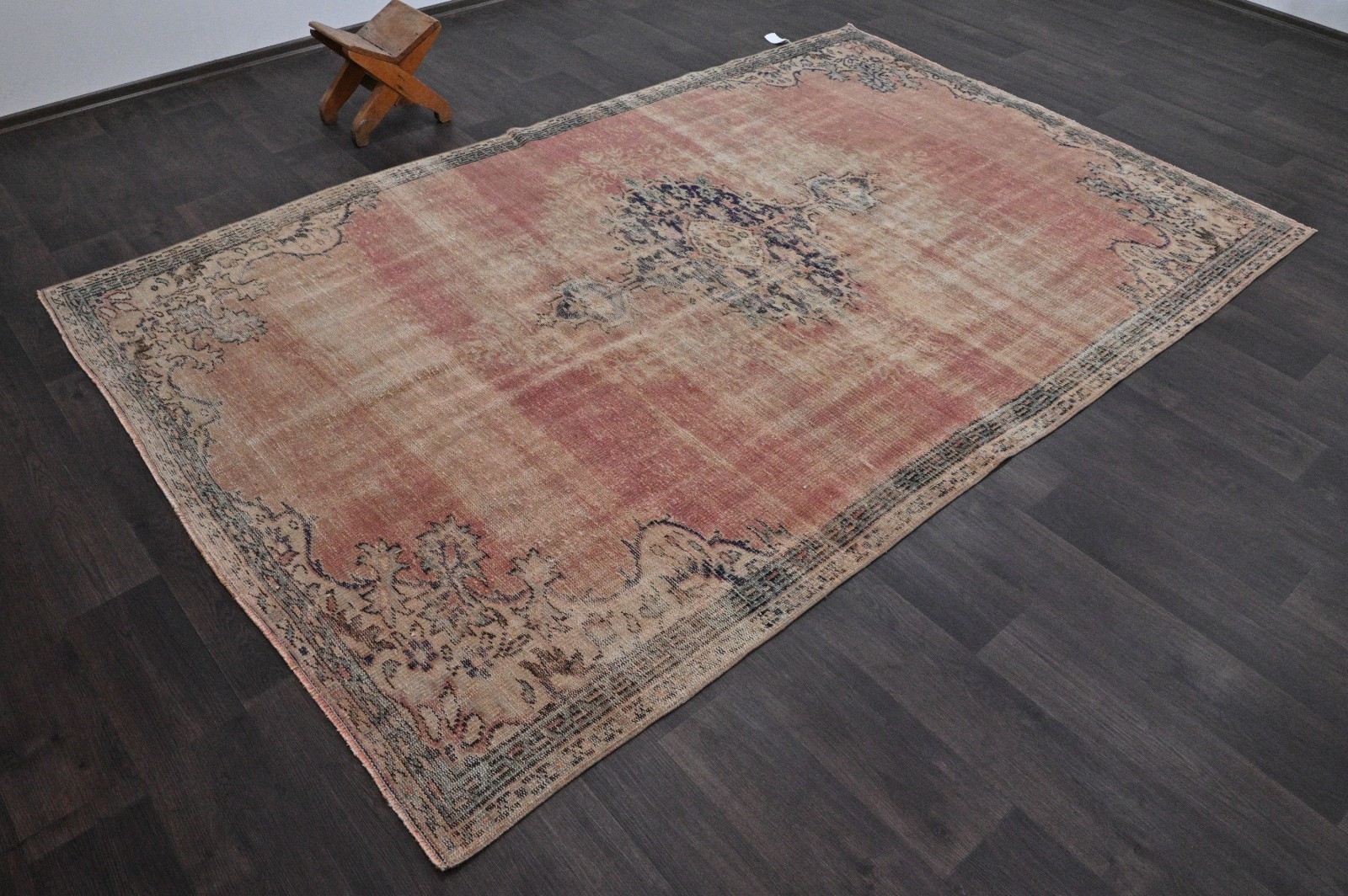 Oushak Turkish Vintage Rug 6x9 Kilim Rug Anatolian Handmade Boho Decor PEACH gallery