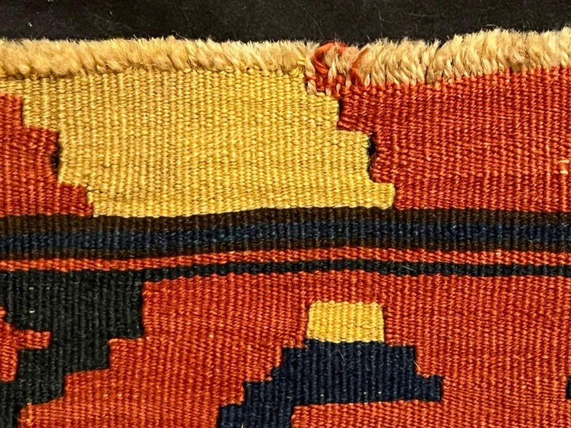 Old Vintage Flatweave Hand Woven Wool Small Kilim Caucasian Rug Karabagh Shirvan gallery