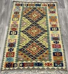Vintage Kilim Traditional Hand Made Oriental Wool Kilim 5ftx3.2ft 162cmx100cm