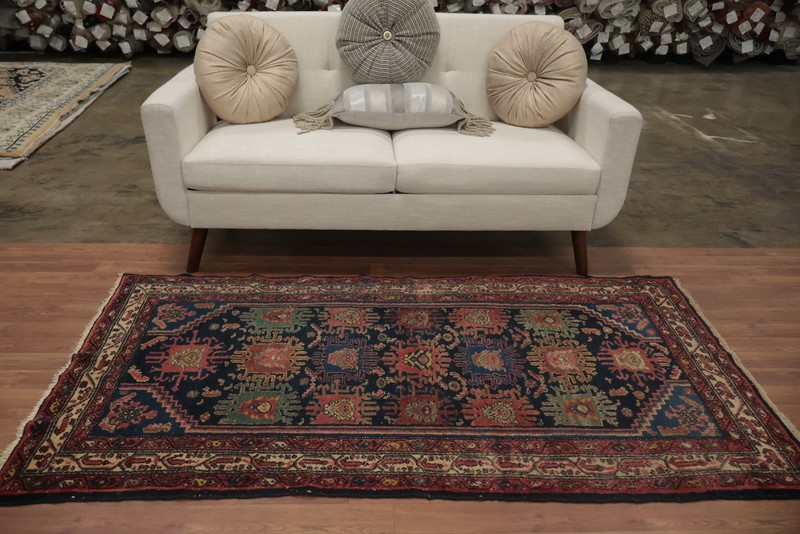 Pre-1900 Handmade Runner Antique Rug 3x7 Vegetable Dye Traditional Wool Carpet gallery