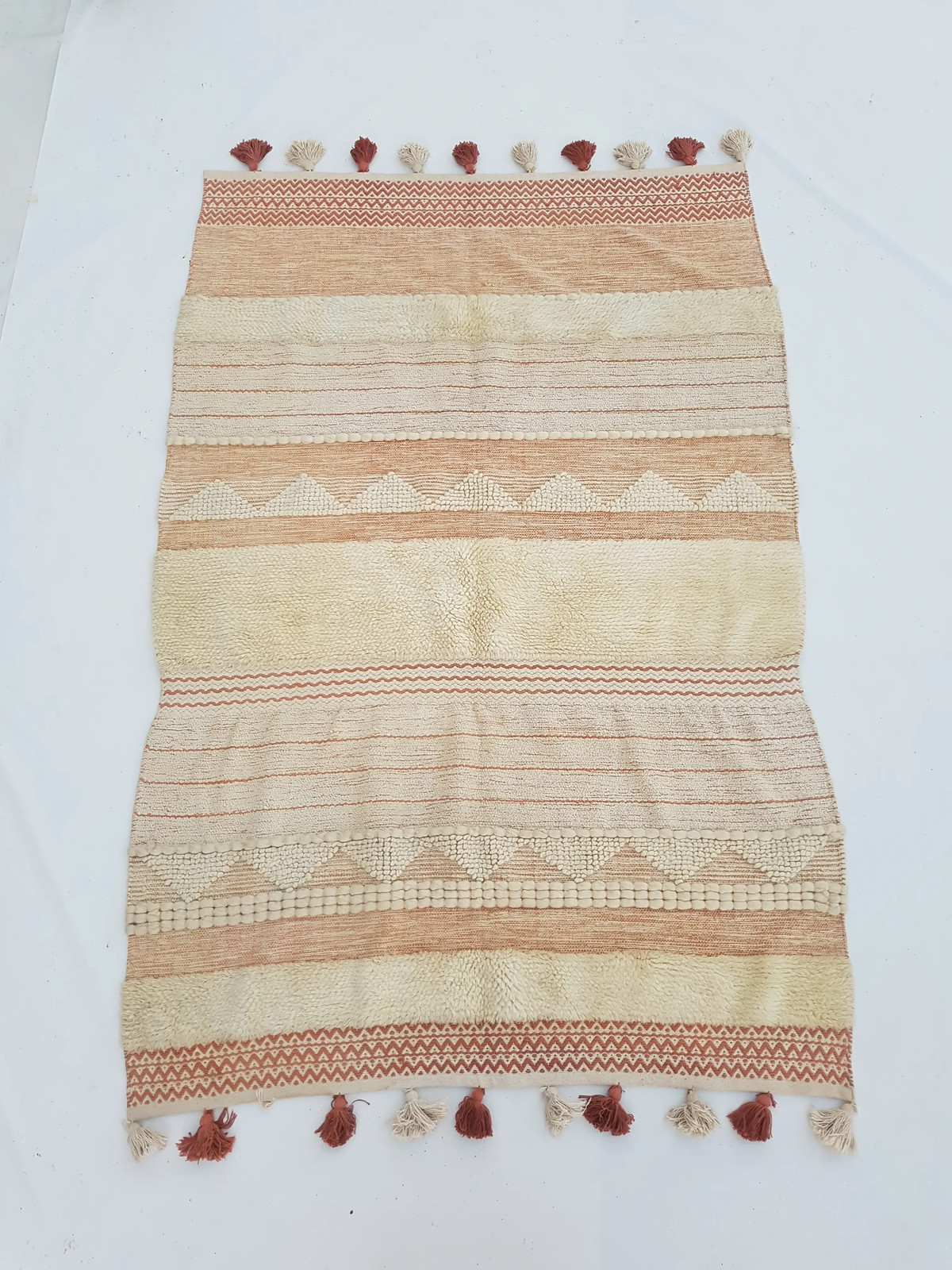 Vintage Handmade Traditional Geometric Brown Beige Kilim Rug Carpet 234x154cm gallery