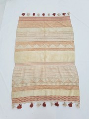 Vintage Handmade Traditional Geometric Brown Beige Kilim Rug Carpet 234x154cm