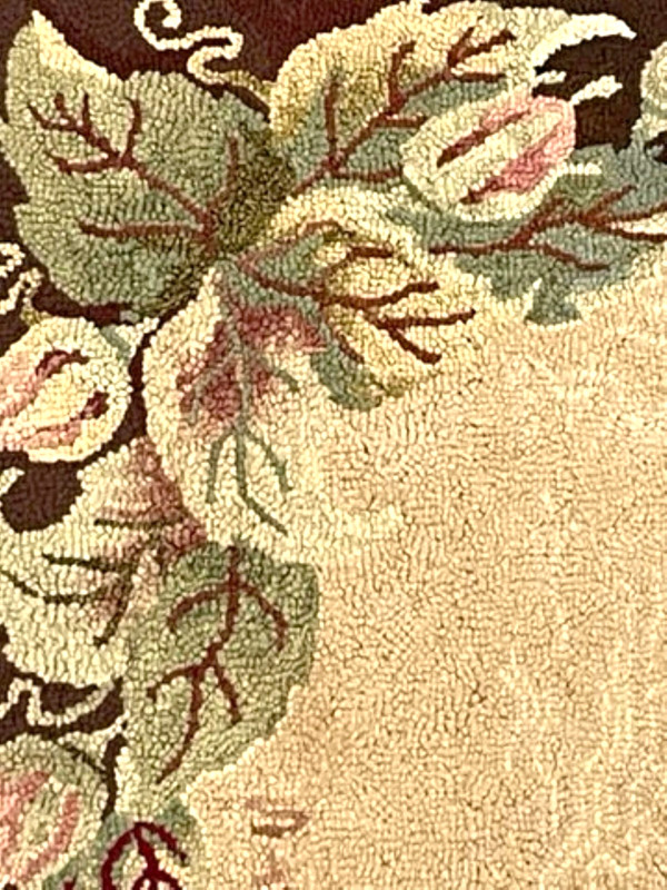 Old 1950s Hooked Rug Signed, Dated gallery