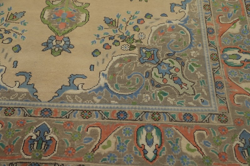 Traditional Wool Beige Living Room Area Rug 7x10 ft Hand-knotted Floral Carpet gallery