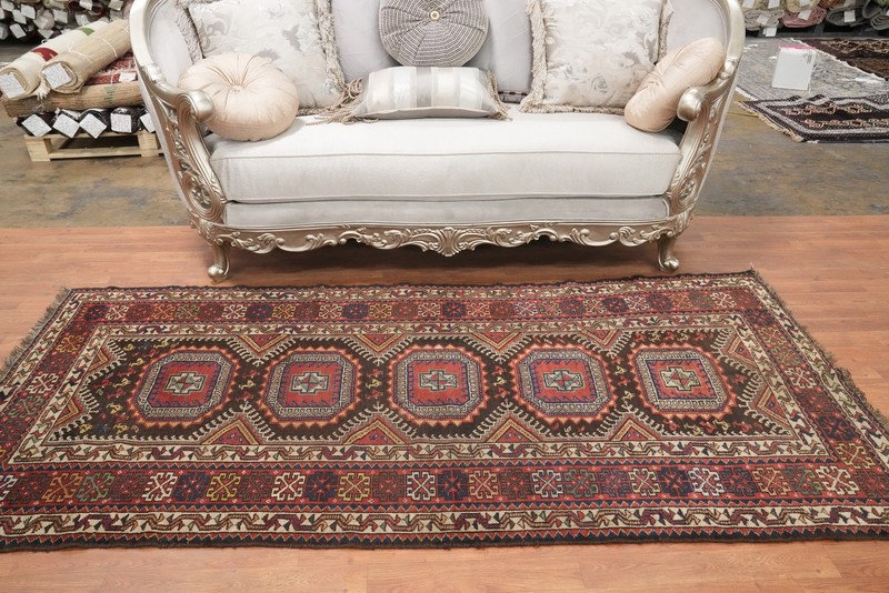 Pre-1900 Antique Wool Area Rug 4x8 Ft Hand-Knotted Traditional Oriental Carpet gallery