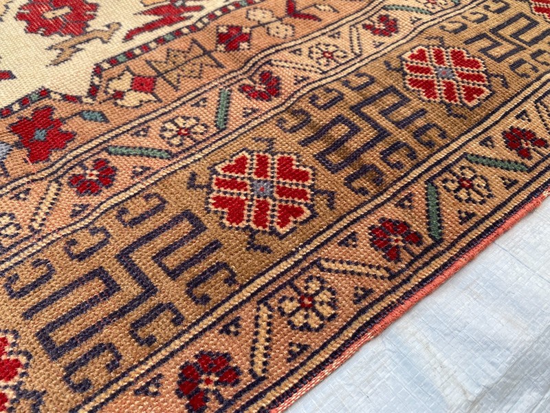 3x5 ft Handmade Low Pile Turkish Traditional Afghan Geometric Antique Tribal Rug gallery