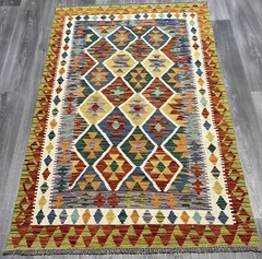 Vintage Kilim Traditional Hand Made Oriental Wool Kilim 6ftx4ft 187cmx116cm