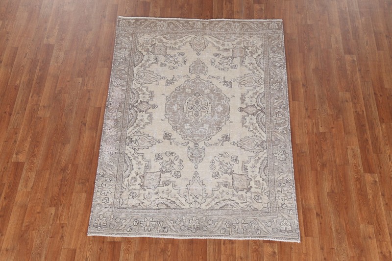 Vintage Muted Traditional Accent Rug 4x6 ft Hand-knotted Wool Distressed Carpet gallery