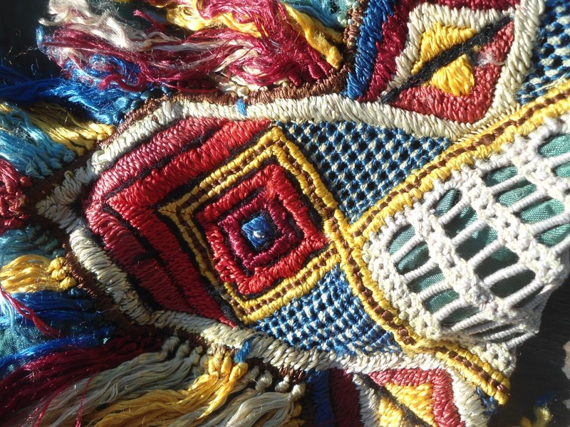 Vintage tribal textile oriental rug horse trapping cover horse blanket (2) gallery