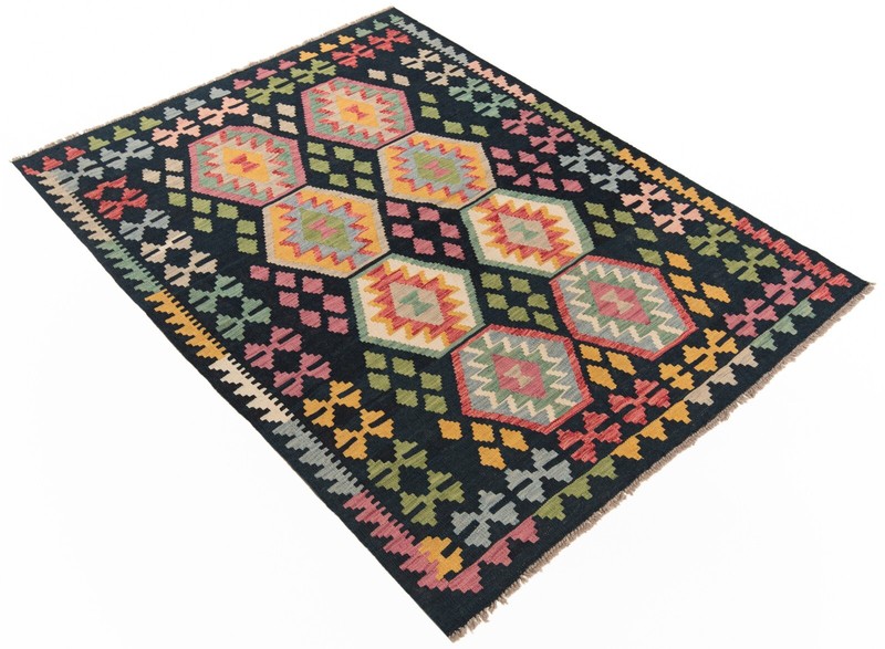 Kelim Afghan 197x151 cm Handwoven Oriental Carpet Rug Kilim gallery