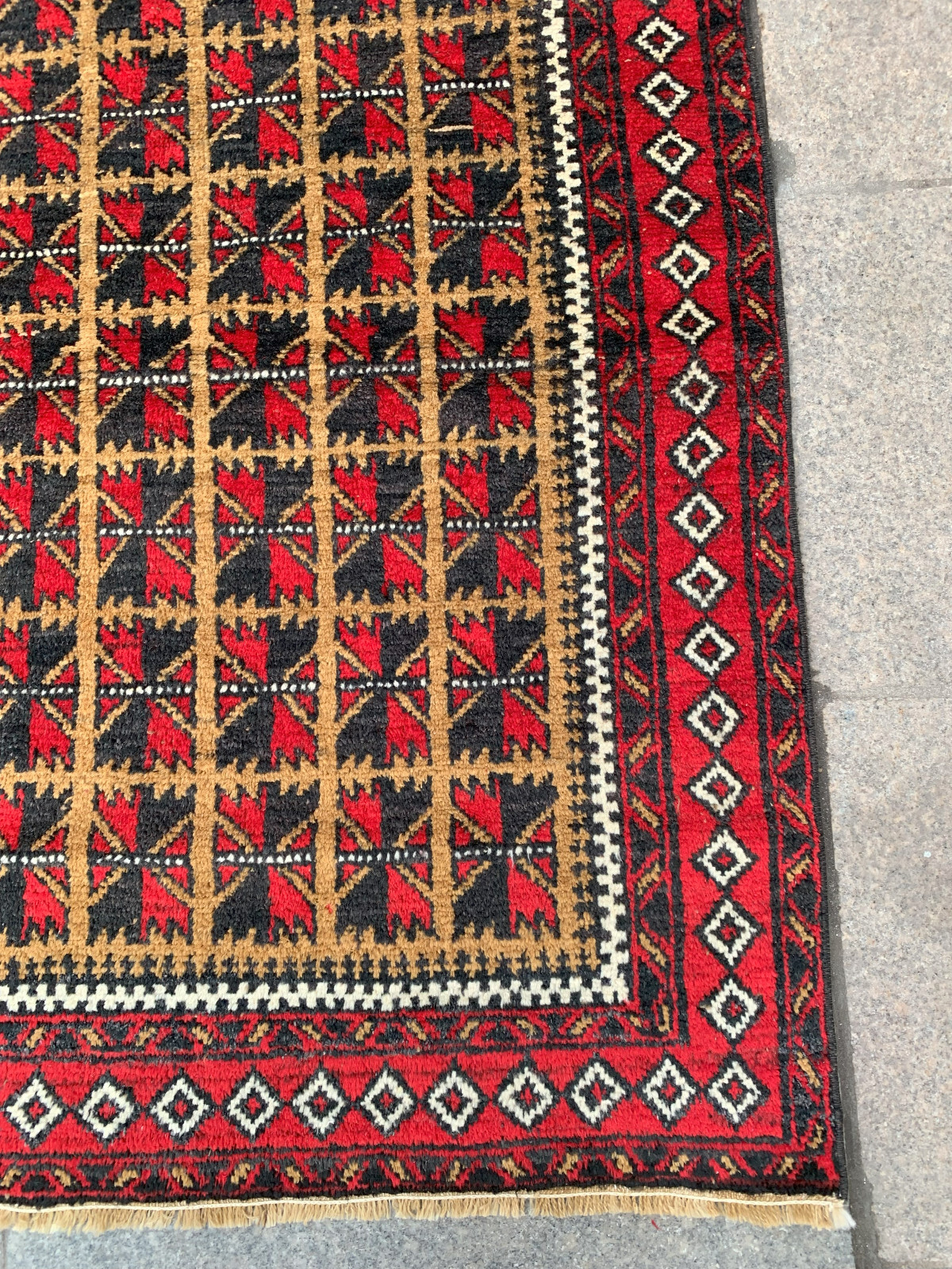 3'4'' x 4'8'' Vintage Carpet Natural Village Rug Handmade Rug.SKU:P1631 gallery