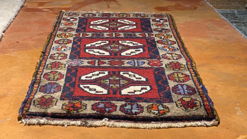 Antique 1900-1930s Kurdish Tribal Rug 1’9" X 3’6” gallery