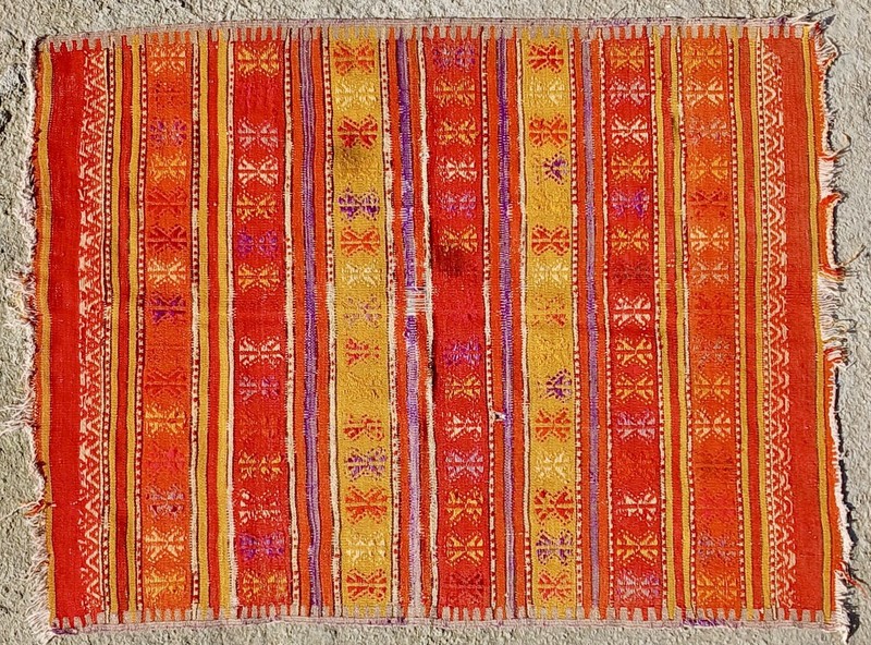 Beautiful Vintage Distressed Kilim Rug From Denizli Western Anatolia gallery