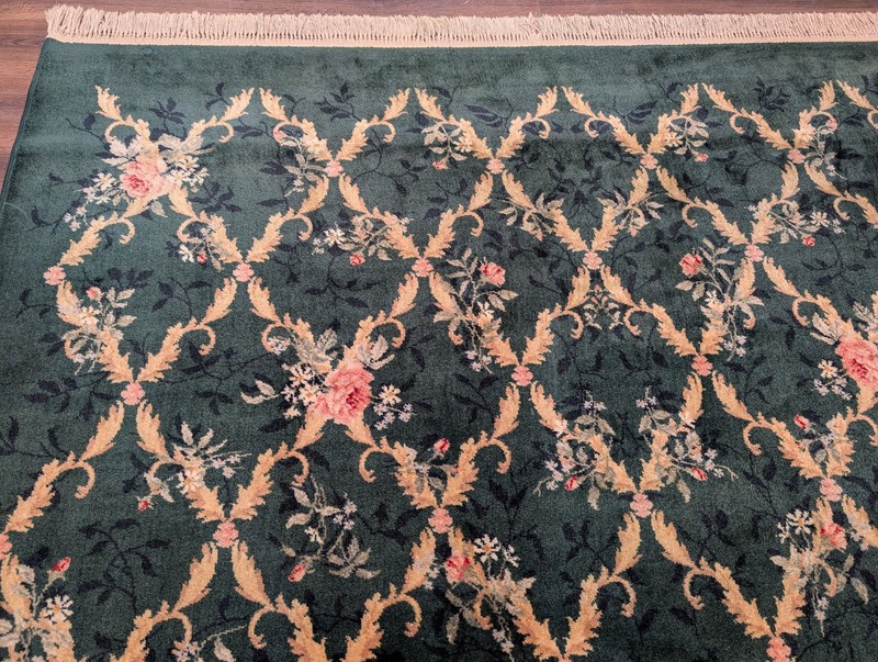 Karastan Rug 9x12, Green Savonnerie #509 - 1733, Wool, Garden of Eden gallery