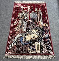 Afghan Pictorial Rug 3×5 ft Handmade Wool Figural Scene Wall Hanging Carpet