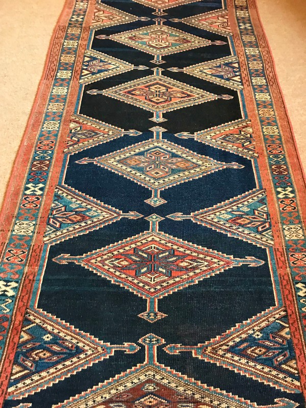 Unique Antique Tribal kurd Veramin Runner Collectors Runner 4x11ft circa 1880 gallery