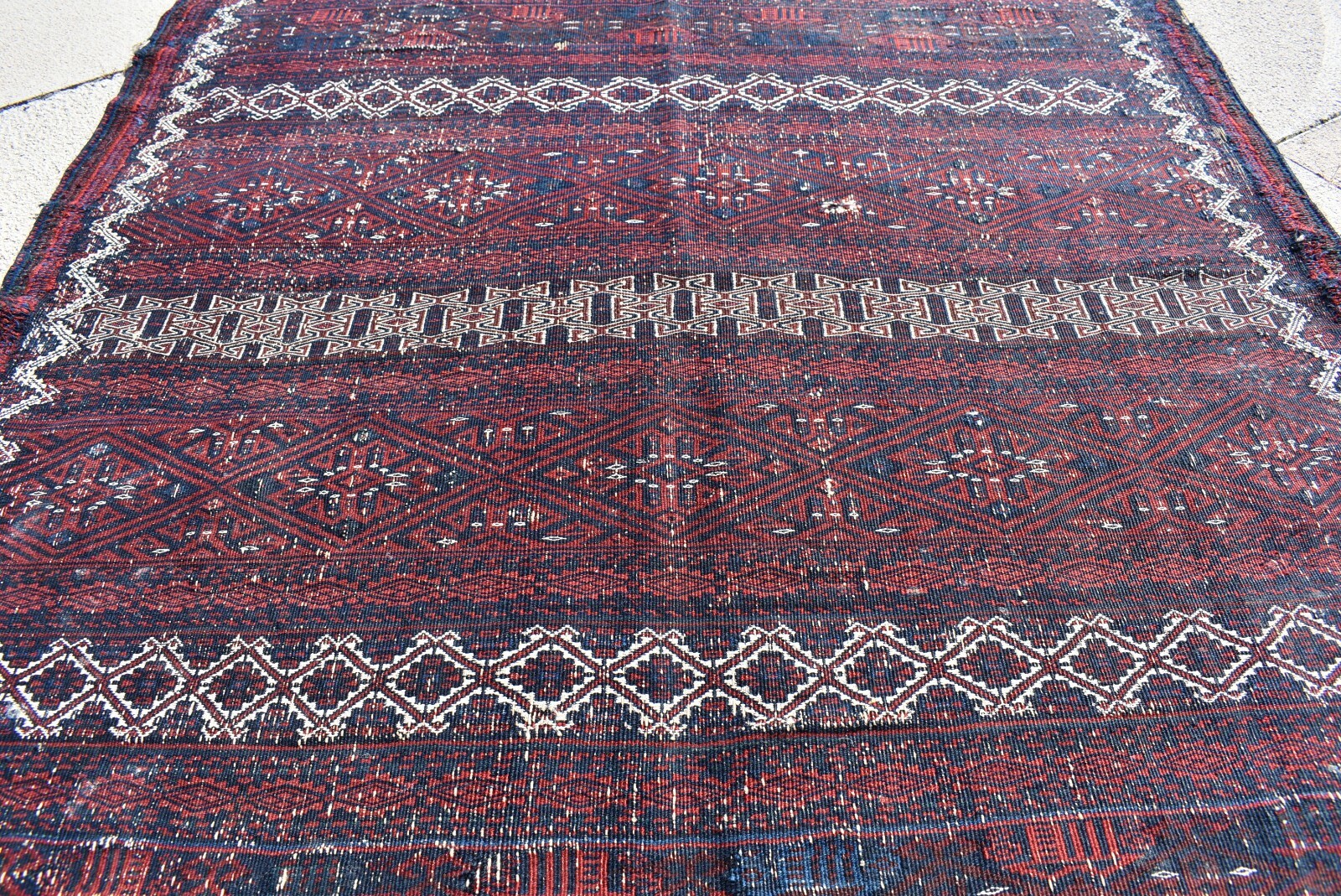 Fabulous Antique Rare Masterpiece Caucasian Collector's Piece Distressed Kilim gallery