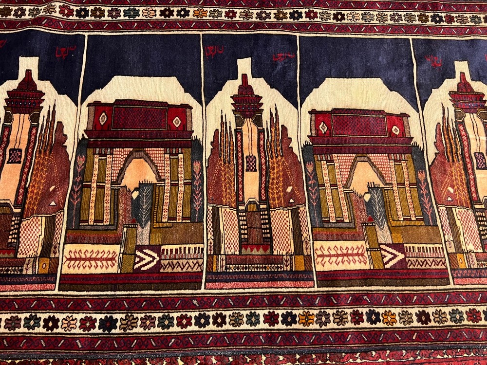 COLLECTORS' ITEM Vintage Afghan Currency Logo Historical Place Herati Carpet