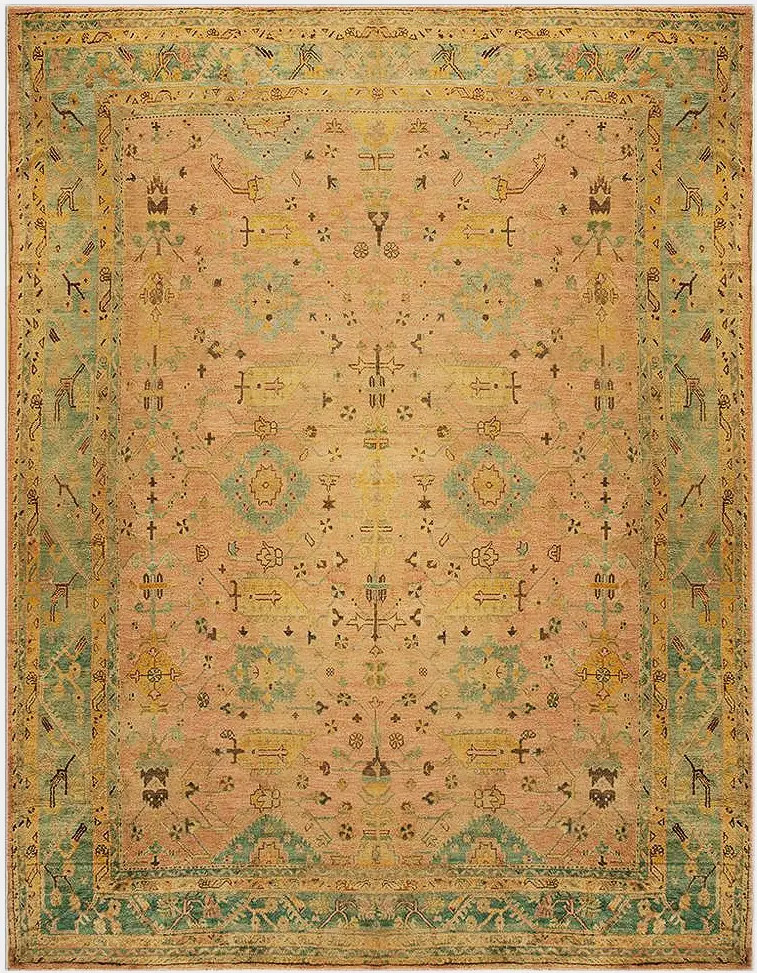 14'x18' Large Oversized Soft Coral Field Antique Large Scale Tribal Arts and gallery