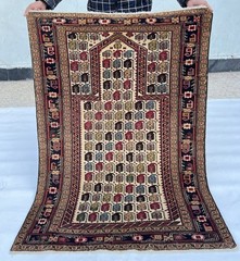 COLLECTORS ITEM Antique Natural Vegetable Dye Boteh Maresali Caucasian Azeri Rug